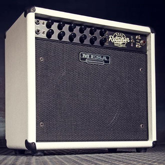 Recto-Verb 1x12 in Hot White Bronco with Black Knurled Knobs, Black Grille and Black Piping.